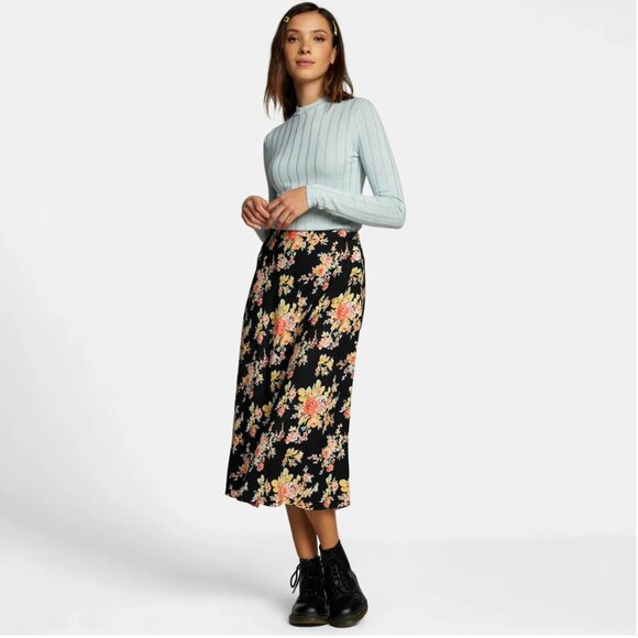 RVCA Floral Midi‎ Skirt Sz XSmall - Picture 3 of 5